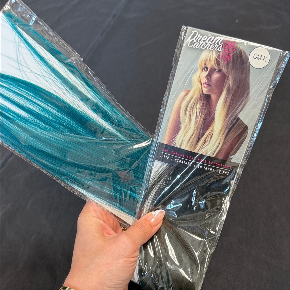 Teal and Black Hair Extensions